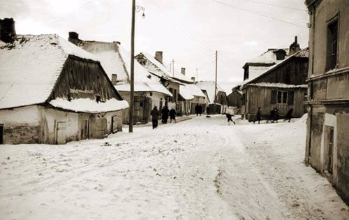 A Polish shtetl in the winter