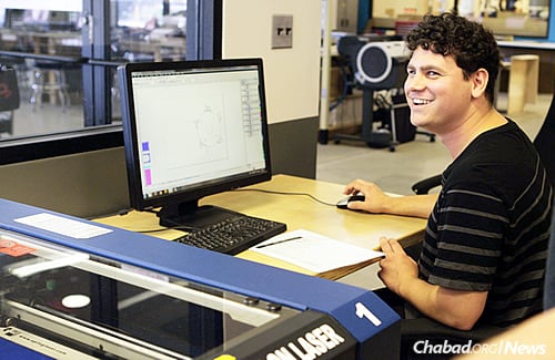 Weinfeld, 21, uses a computer for some of his initial designs.