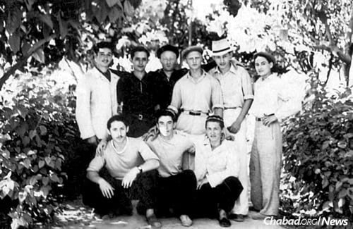 A meeting of young Chamah activists in Samarkand. Schiff can be see in the bottom row, far left.