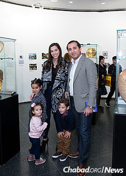 The artist&#39;s nephew, Mousa Saad, and family (Photo: Meir Pliskin)
