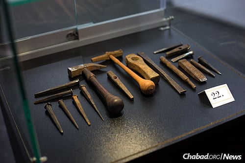 Some of the original craft tools Nseiri has used over the course of his career. (Photo: Meir Pliskin)