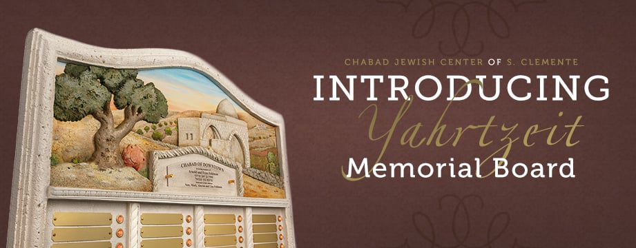 Chabad Jewish Center of S. Clemente Memorial Board