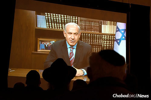 Also offering encouraging words for Jewish gatherings large and small was none other than Israeli Prime Minister Benjamin Netanyahu. (Omega Photo/Mendel Dahan)