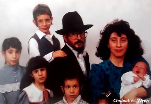 A family photo: The Scheiman home was always open, especially for those the rabbi was helping reintegrate back into society.