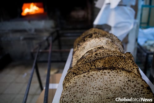 Maot Chitim funds enable Chabad emissaries and charitable organizations to make sure that shmurah matzah and other staples are available to Jews everywhere, especially the needy, during Passover. (Photo: Yonatan Sindel/Flash90)