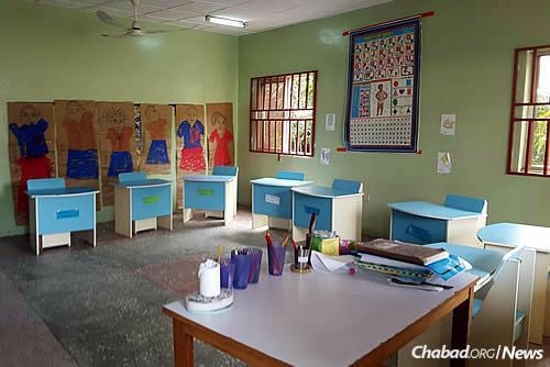 Classrooms have been refurbished and colorful new furniture added.