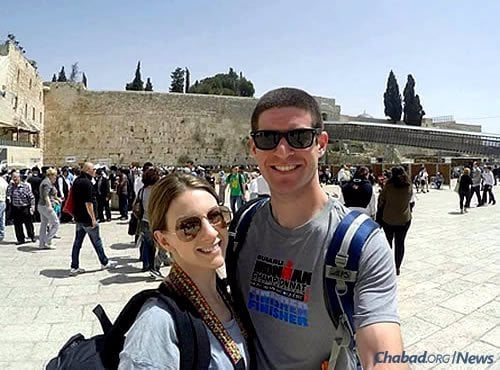 Denning and his fiancee, Noa Haase, in Israel for Passover 2015
