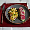 Seared Tuna with Avocado Puree & Charred Corn Salsa