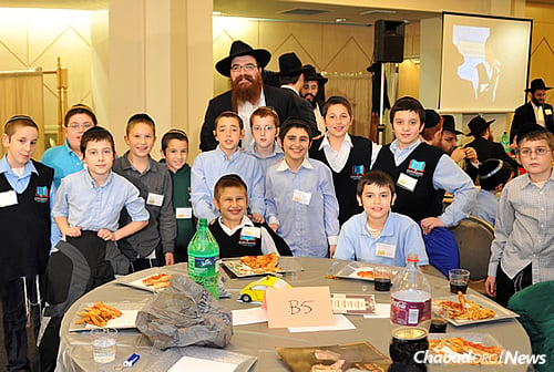 Rabbi Mendel Levin&#39;s class at “A Day of Celebration,” held for boys and girls around the time of annual emissary conferences in New York. Students have the opportunity to spend quality time, in person, with their teachers; parents get to meet them, too.