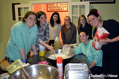 Challah-making is a popular activity on campus, a skill that emissaries hope women take with them when they leave college and eventually start families of their own. (Photo: Chabad on Campus International)
