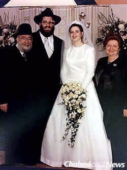 The rabbi, left, at his grandson’s wedding