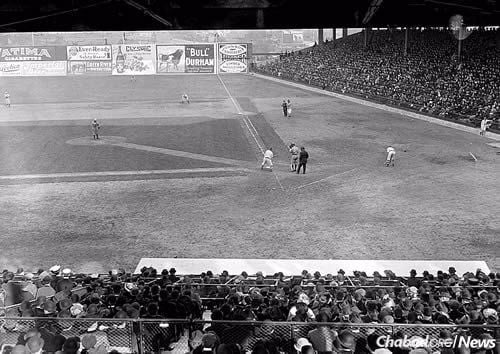 American major league pitcher Ray Caldwell in the first exhibition game at Ebbets Field, the home of the Brooklyn Dodgers, April 5, 1913. The dirt walkway visible between the mound and the plate disappeared after the 1910s. (Photo: Wikimedia Commons)