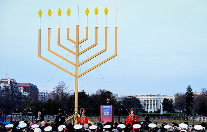 The annual National Menorah Lighting Ceremony will take place on Sunday, Dec. 25, at 4 p.m., preceded by Chanukah entertainment and snacks. This year, it ranked No. 3 on USA Today’s “10 Best” holiday attractions to see in Washington, D.C. (Photo: Baruch Ezagui)