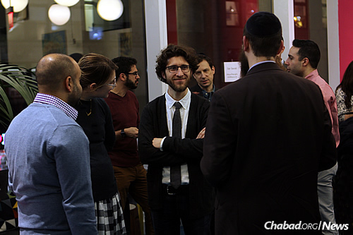 Some 30 people attended the Dec. 27 event, which offered an opportunity to network with others in their field. (Photo: Tzvi Filler)