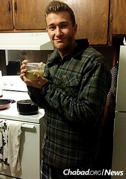 Third-year student Jeffrey Albaum, who was under the weather on Sunday, got soup delivered to his house by the rabbi.