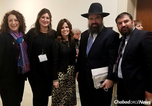 At the day’s proceedings in Washington, from left: RCII Inclusion Specialist Shelly Christensen, Kranz-Ciment, Nechama Shemtov of American Friends of Lubavitch (Chabad), Rabbi Levi Shemtov and RCII advisory member Yossi Kahana.